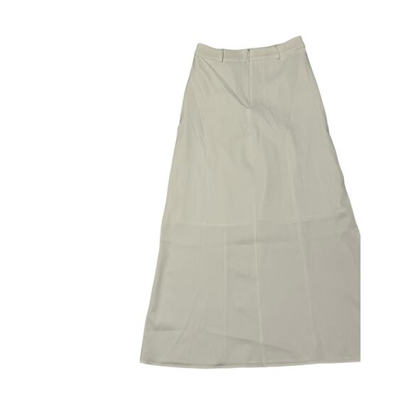 Commense Women's Small White Solid Pleated Pocketed Formal Maxi Skirt - Picture 9 of 12